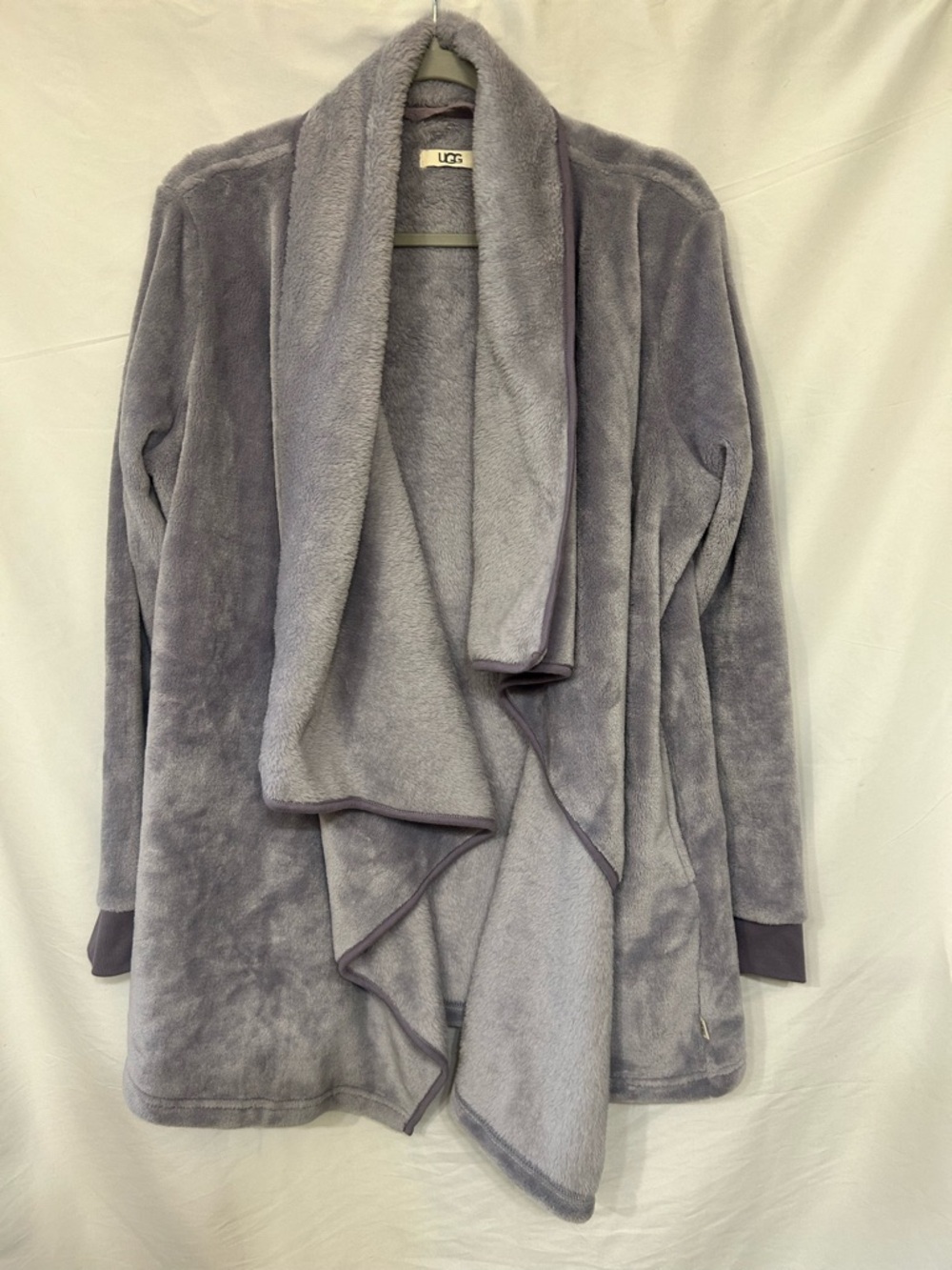 UGG Women's Plush Open-Front Draped Cardigan - Light Lavender - Size XL